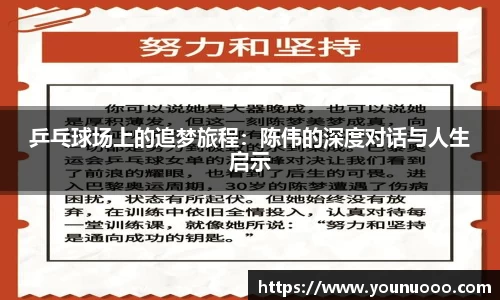 乒乓球场上的追梦旅程：陈伟的深度对话与人生启示